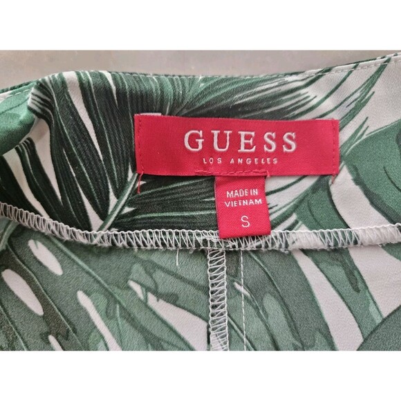 Guess Los Angeles Green Palm Leaf Print Shorts Women's Size Small - Picture 5 of 6
